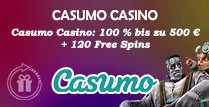 Casumo Casino 100% bis zu 500€ + 120 Freispiele